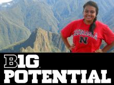 Karina Pedroza overlooks Machu Picchu in Peru.