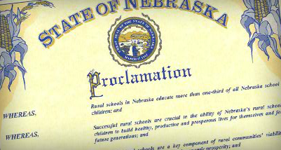 Gov. Dave Heineman has proclaimed April 1-6 as Rural Education Week in Nebraska.