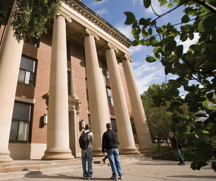 CBA Building and Students