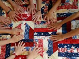 Pictured is Shamtastics Clovers 4-H club Quilt of Valor project.