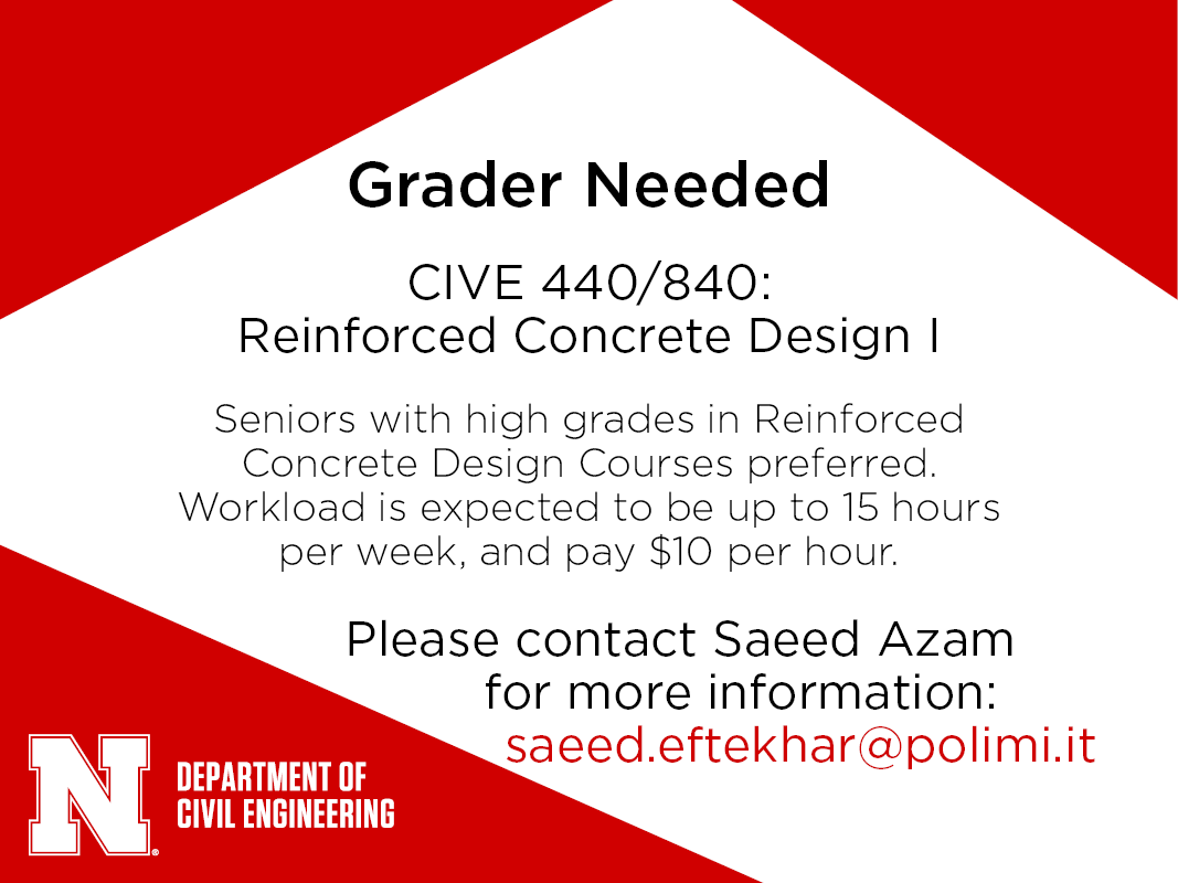 CIVE 440/840 Grader needed