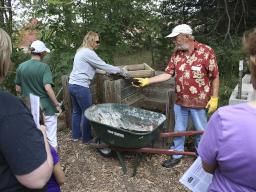 A composting demonstration led by Master Gardeners