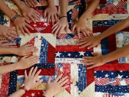 Pictured is Shamtastics Clovers 4-H club Quilt of Valor project.