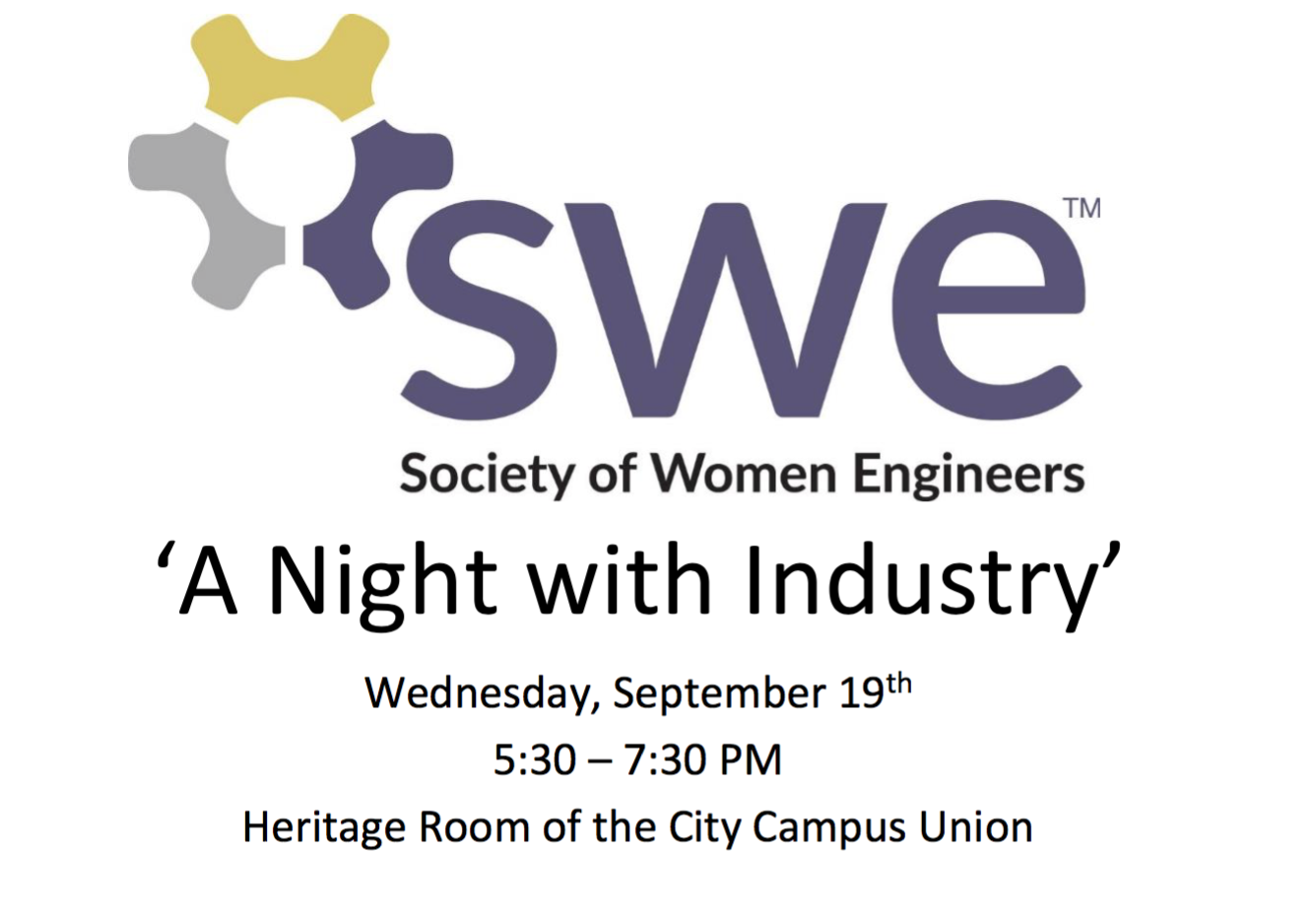 "A Night with Industry" hosted by the Society of Women Engineers.