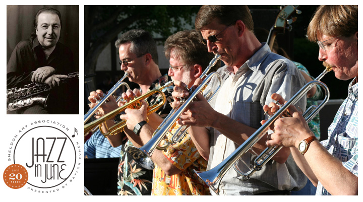 Greg Abate, left, and Nebraska Jazz Orchestra