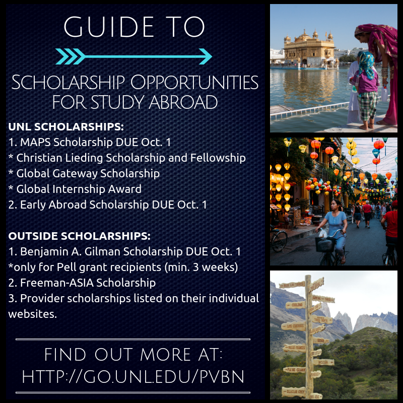UNL Education Abroad Scholarships (Oct. 1)