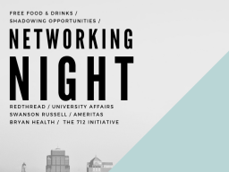 Attend Networking Night on Tuesday, Oct. 2 from 5 - 6:15 p.m. in Andersen Hall, room 336.