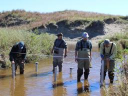 University of Nebraska–Lincoln researchers take groundwater samples from the Loup River in the Sandhills of Nebraska in September
