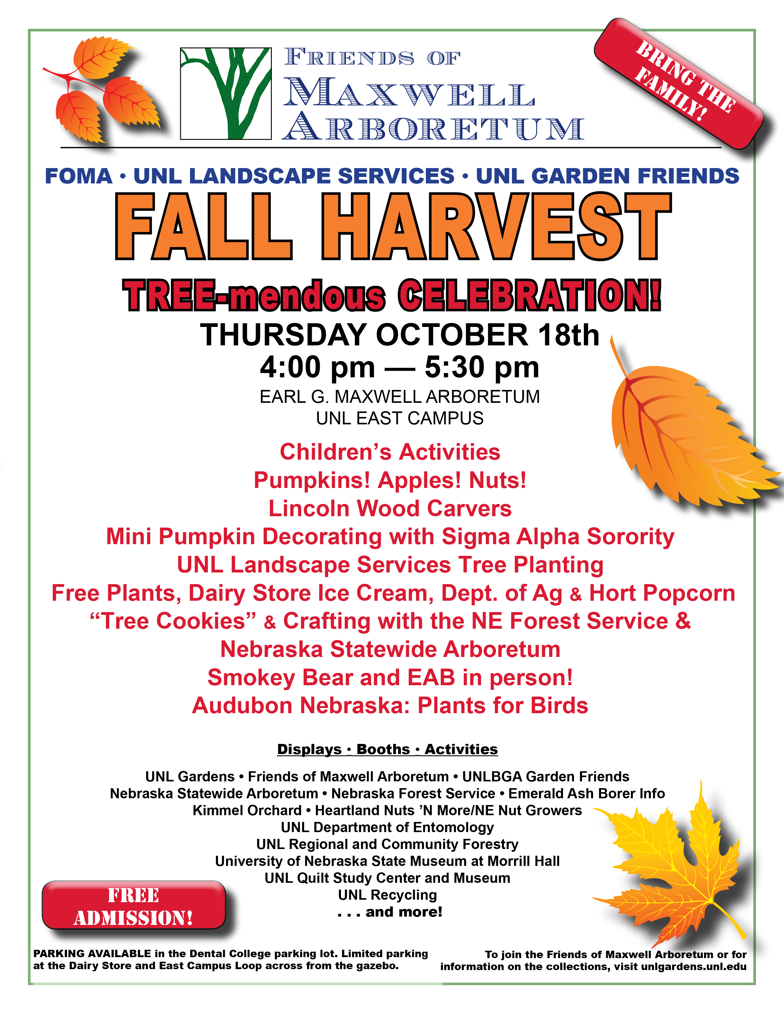The public is invited to the Friends of Maxwell Arboretum's fall festival on Oct. 18.