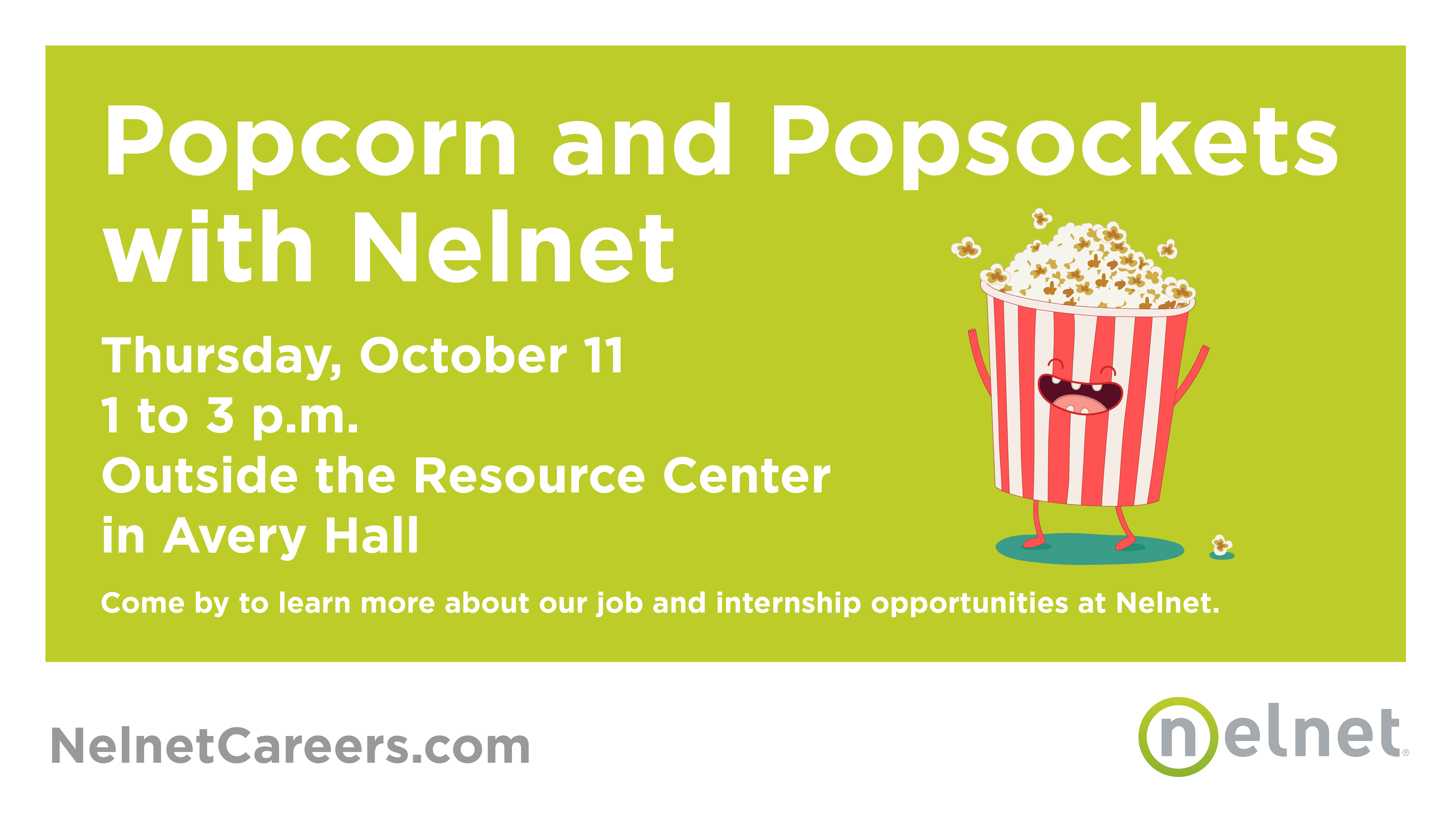 Nelnet will have a table outside the Student Resource Center on Thursday, Oct. 11 from 1-3 p.m. 