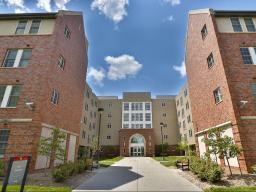 The Courtyards, an apartment-style residence hall on City Campus, offer the convenience of on-campus living.