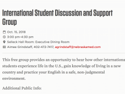 International Student Support Group