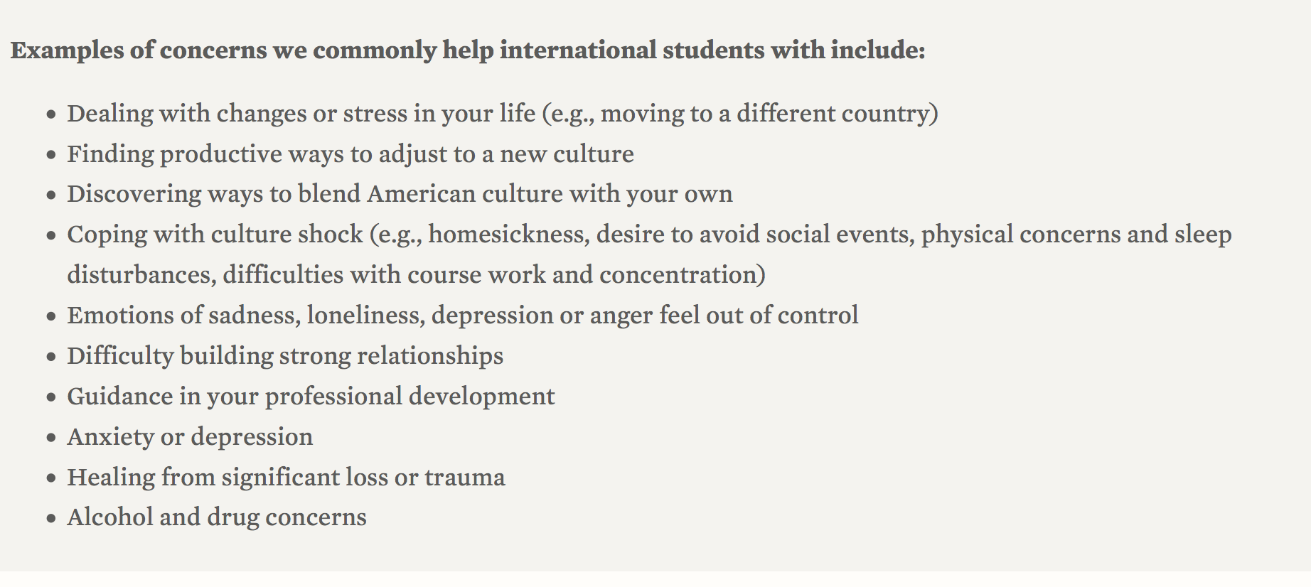 International Student Resources