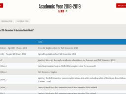 The Academic Calendar