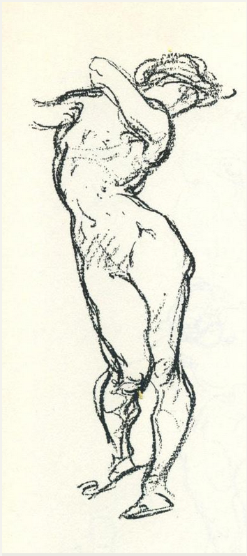 George B. Bridgman, Female Figure Study from Bridgman's Life Drawing (Bridgman Publishers, 1924). Fontana has researched the drawings and drawing practice of painter, draftsman and educator George B. Bridgman.