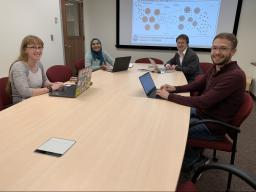 The WetComm project team from left to right: Mollie, Zahmeeth Sakkaff, Massimiliano Pierobon, and Colton Harper.  