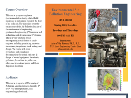 CIVE 498/898 - Environmental Air Pollution Engineering