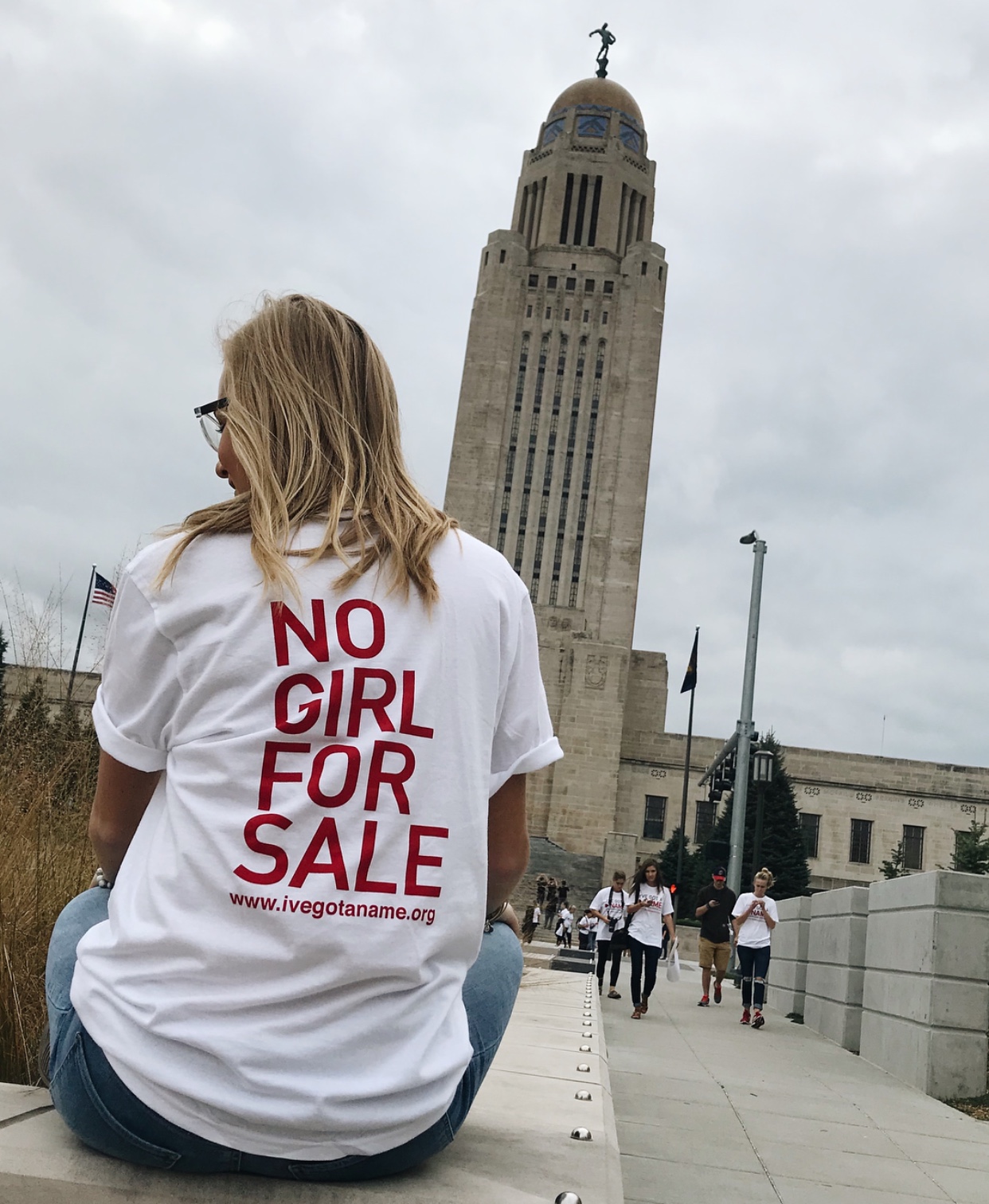 Maddie Schultz after participating in the Walk for Freedom march in late April 2018. The march sparked her passion for starting the student-led organization, I’m Not for Sale. Photo courtesy of Maddie Schultz.