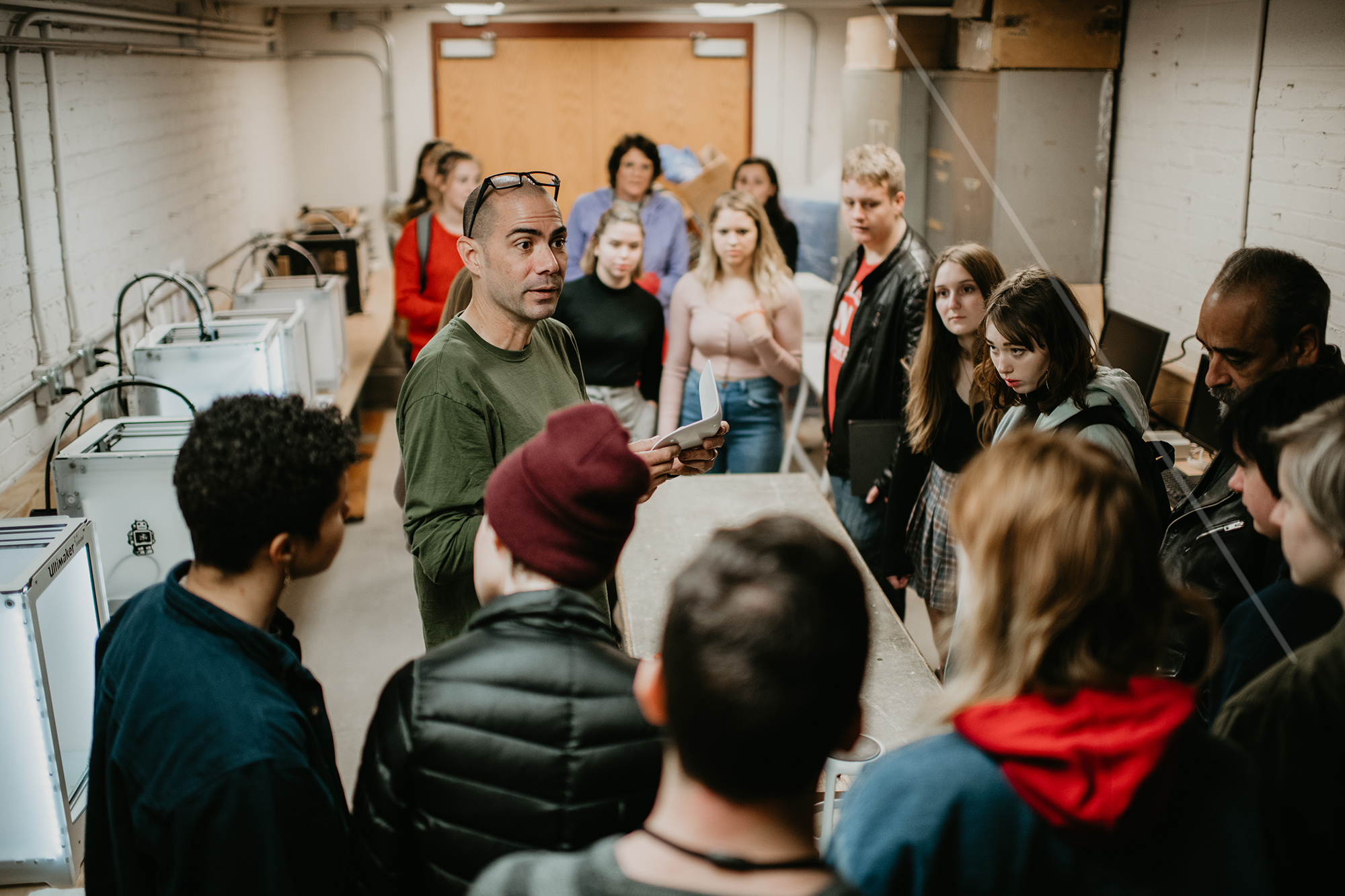 Professor Santiago Cal addressing High School Students