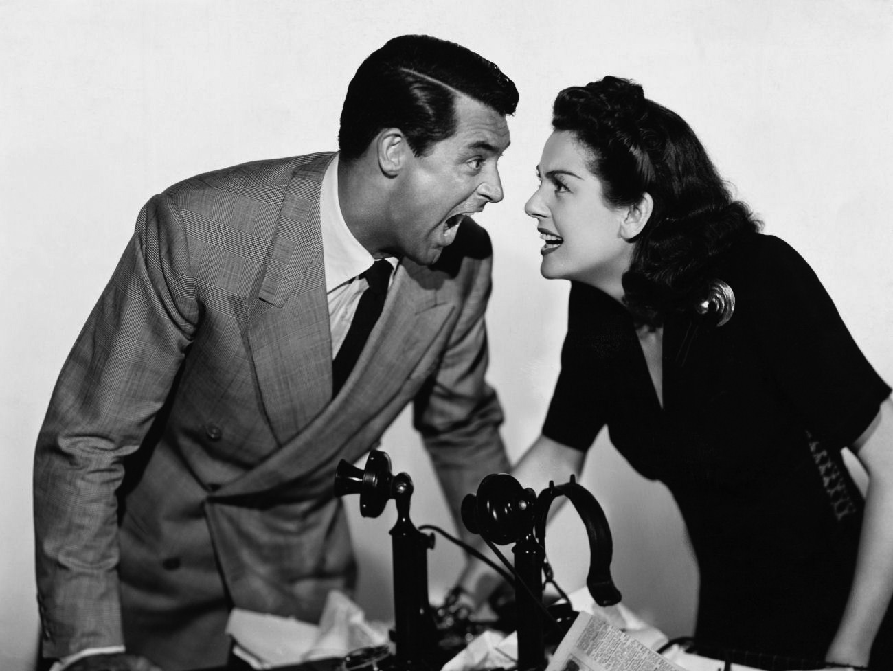 Cary Grant and Rosalind Russell in "His Girl Friday"