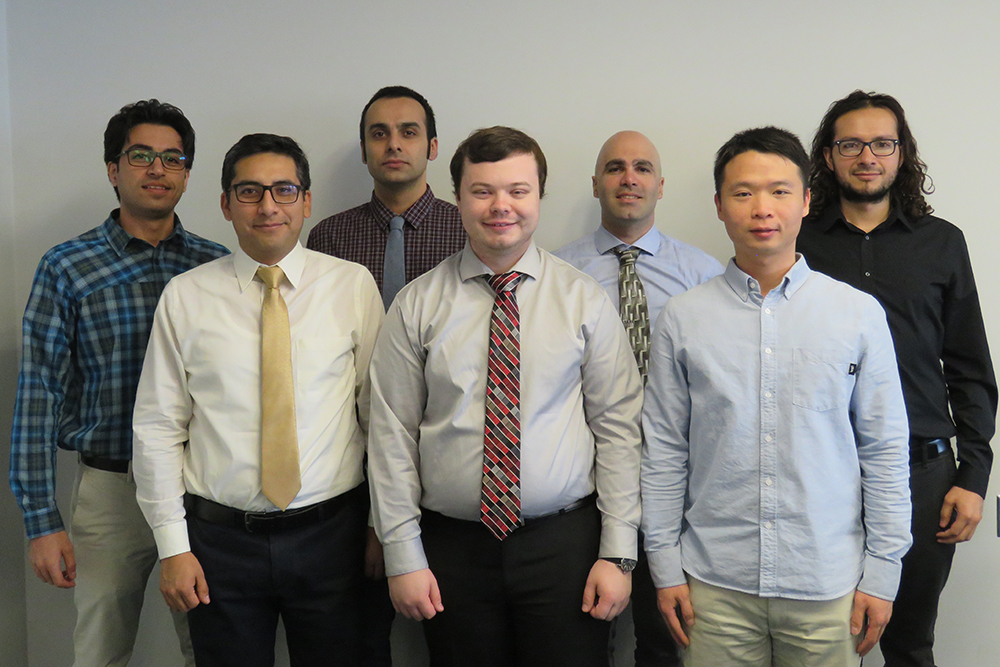 The doctoral students in the inaugural cohort of the Graduate Student Teaching Fellows Program (GSTFP) are (from left): Mostafa Soltaninejad, civil engineering; Frank Fabian, chemical engineering; Shahab Karimifard, civil engineering; Jack Rauch, chemical