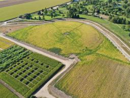 An aerial view of the plot at the Panhandle Research and Extension Center where the Subsurface Drip Irrigation (SDI) system has been installed.