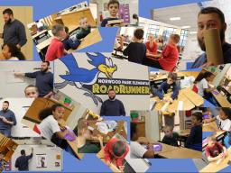 A collage of the ScoutREACH group at Norwood Park Elementary