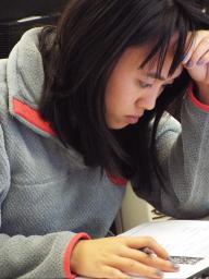 CSE student Annie Hua competes with her team at the regional programming contest on Nov. 3.