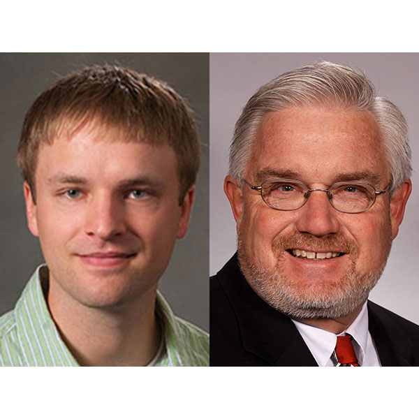 Carrick Detwiler (left) and Clarence Waters have received professorships from the Office of Executive Vice Chancellor.