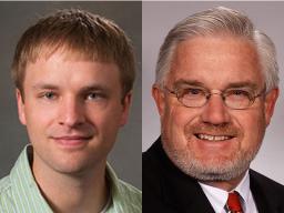 Carrick Detwiler (left) and Clarence Waters have received professorships from the Office of Executive Vice Chancellor.