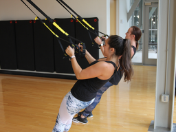 Students enjoy the TRX strength classes in the Rec & Wellness Center.