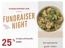 Twenty-five percent of all sales from 5-9 p.m. on Thursday, Dec. 6 will benefit ACES.