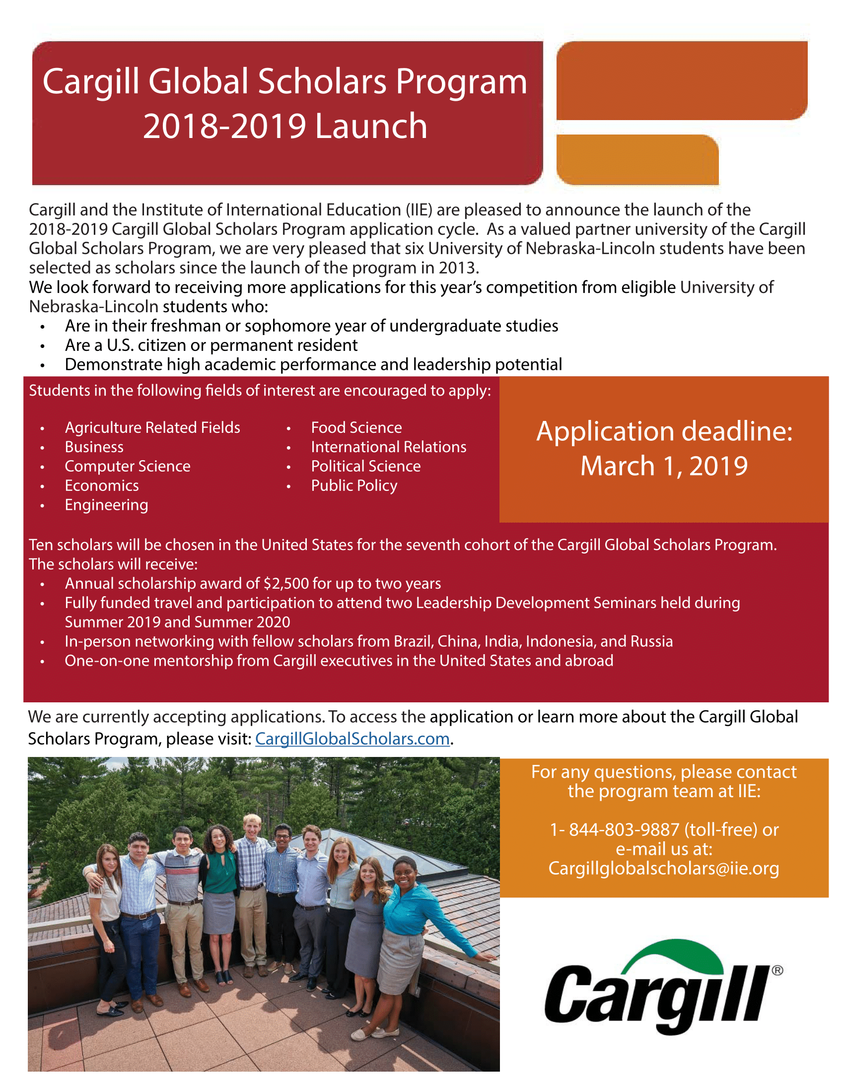 Apply for Cargill Global Scholars Program