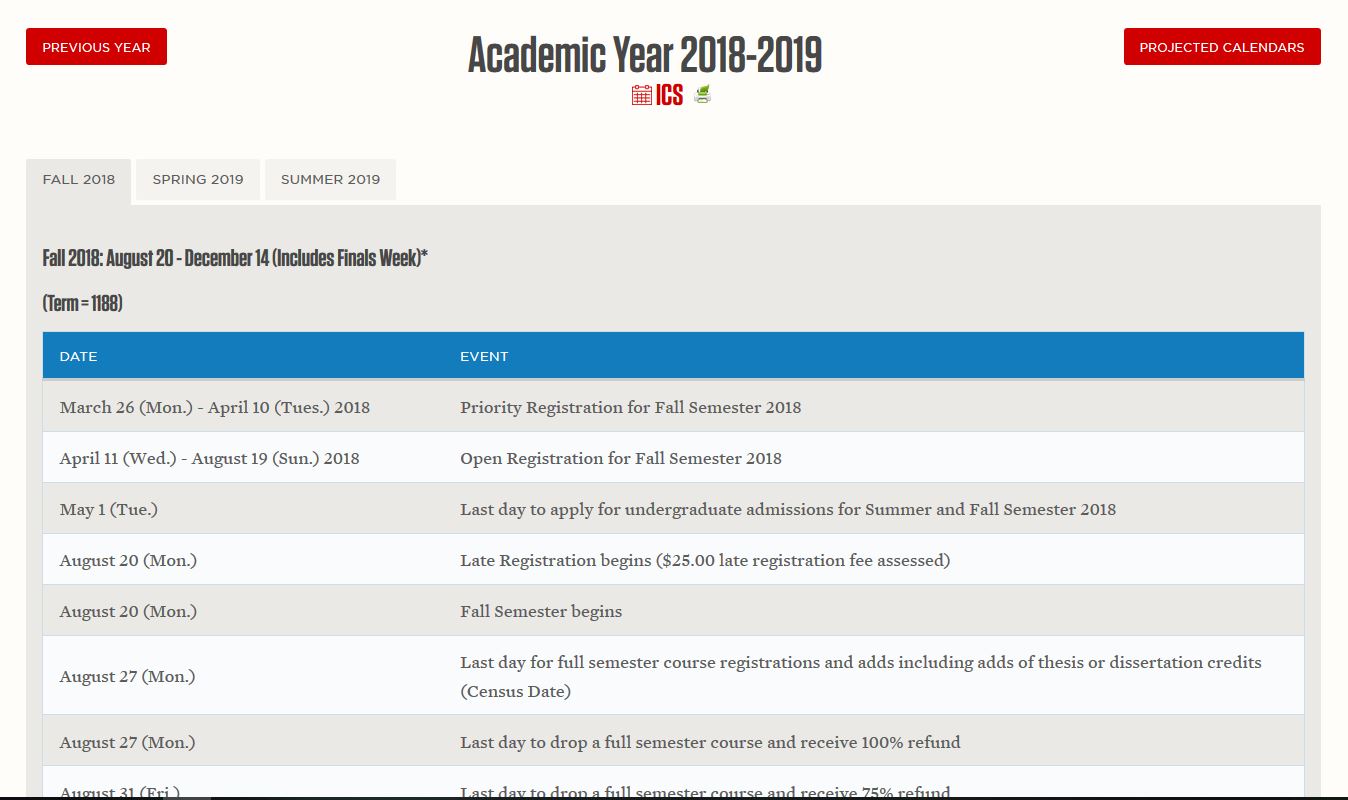 20+ Unl Academic Calendar Free Download Printable Calendar Templates ️