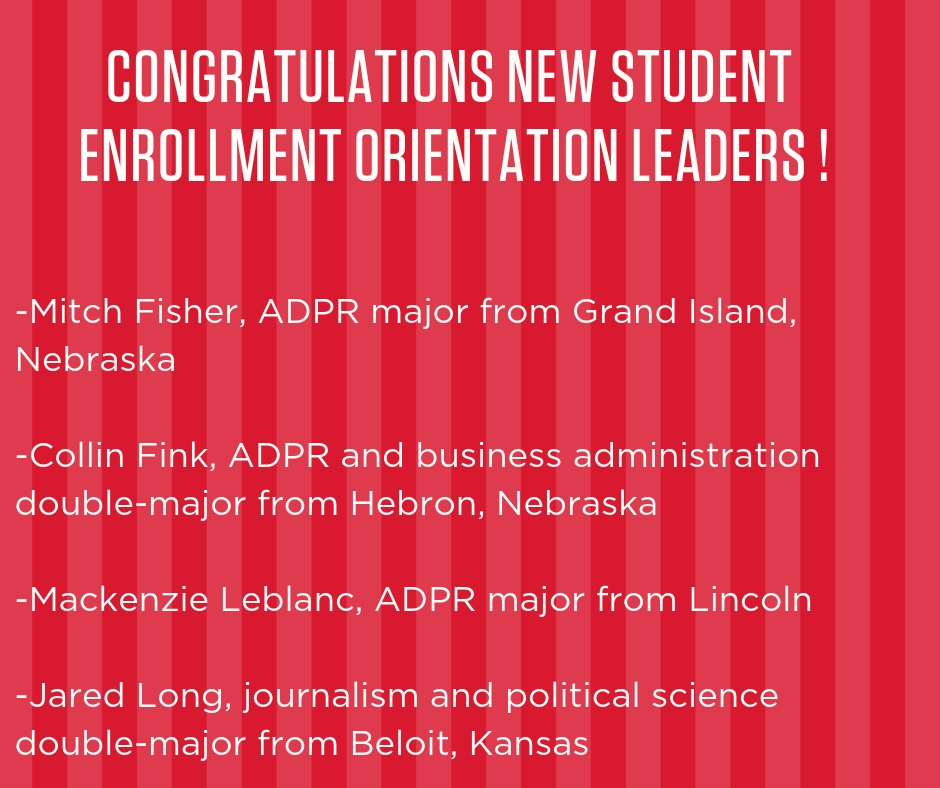 These students will get the opportunity to assist during New Student Enrollment and help future Huskers prepare for life at Nebraska.