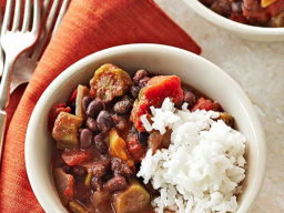 One of February's featured meals is a Cajun-Seasoned Vegetarian Gumbo