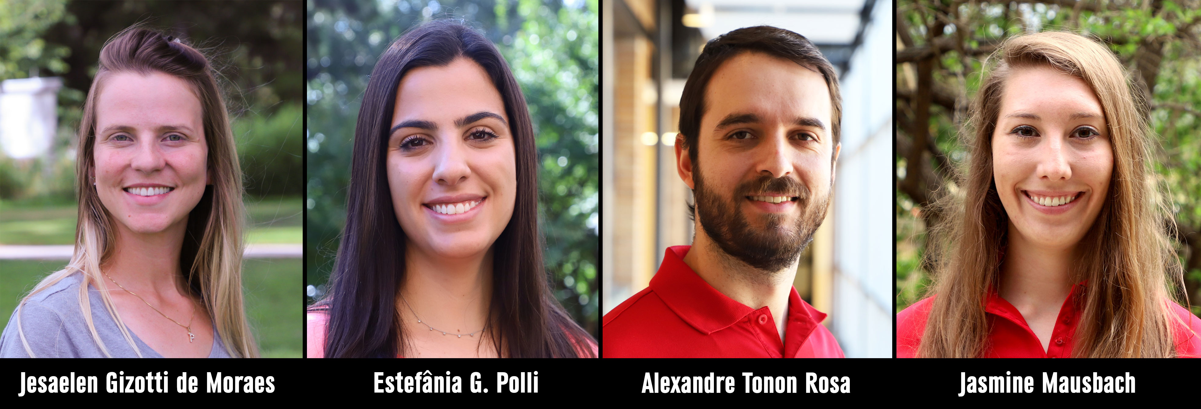 Agronomy graduate students Jesaelen Gizotti de Moraes, left, Estefânia G. Polli, Alexandre Tonon Rosa and Jasmine Mausbach earn top honors at the 2018 North Central Weed Science Society Meeting held Dec. 4-6 in Milwaukee, Wisconsin. 