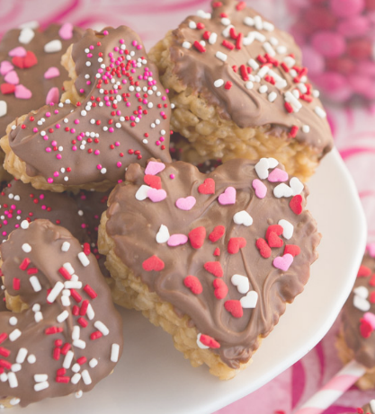 Dessert will be heart-shaped Peanut Butter Scotcheroos.