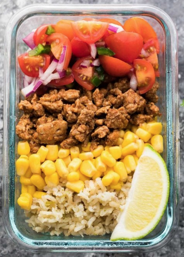 On the menu is a Turkey Taco Lunch Bowl.
