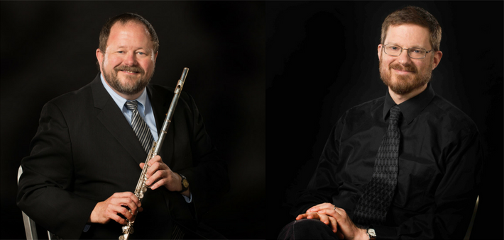 Professors John Bailey (left), flute, and Christopher Marks, piano, present a recital titled "Old Favorites" on Jan. 31 in Kimball Recital Hall.