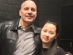 Michelle Yin Zhang (right) with Marguerite Scribante Professor of Piano Paul Barnes.