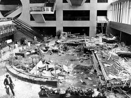 The 1981 skywalk collapse at the Kansas City Hyatt Regency killed 114 people.