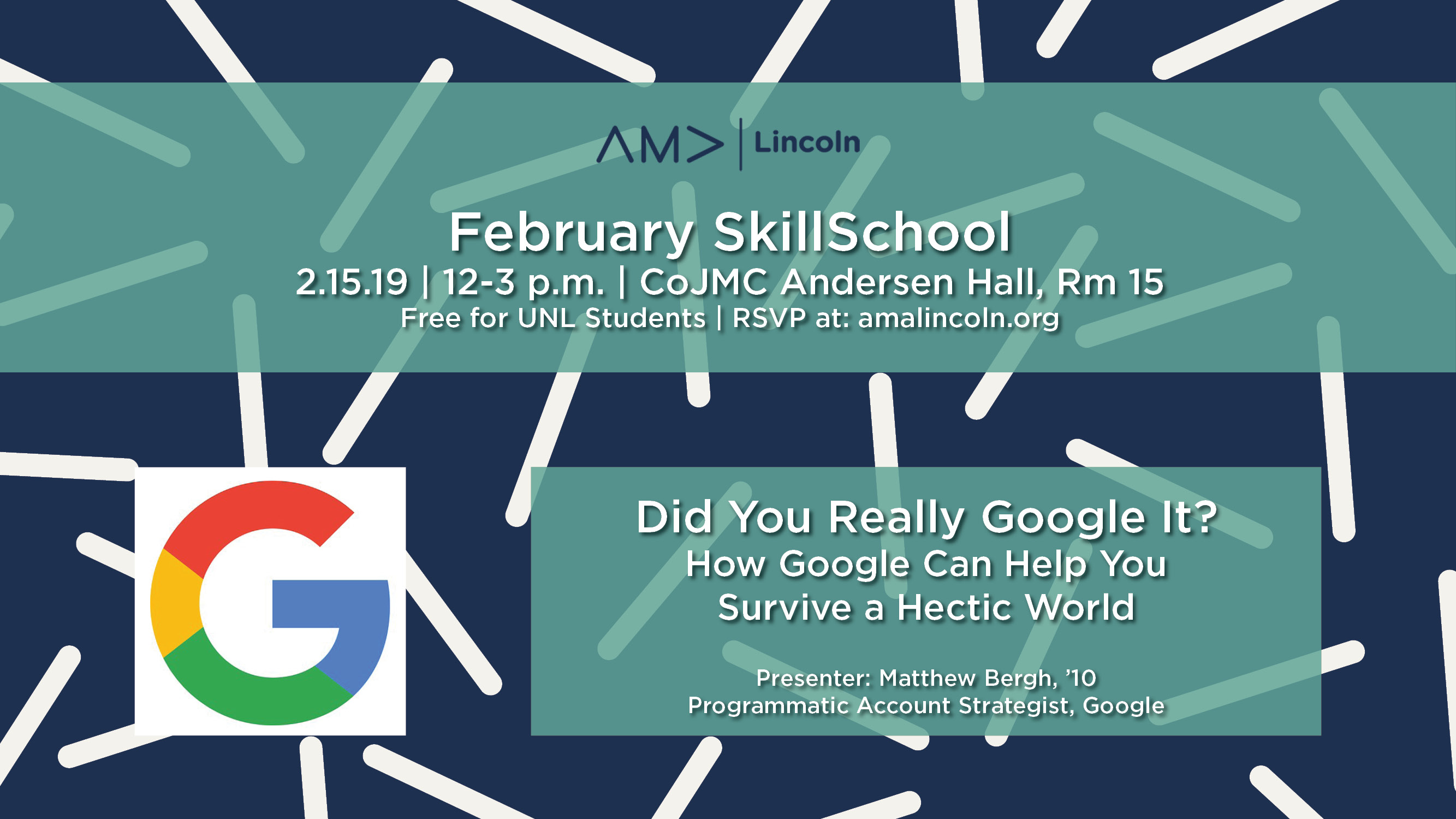 Google Seminar, Feb. 15, 12-3 p.m. Anderson Hall 15