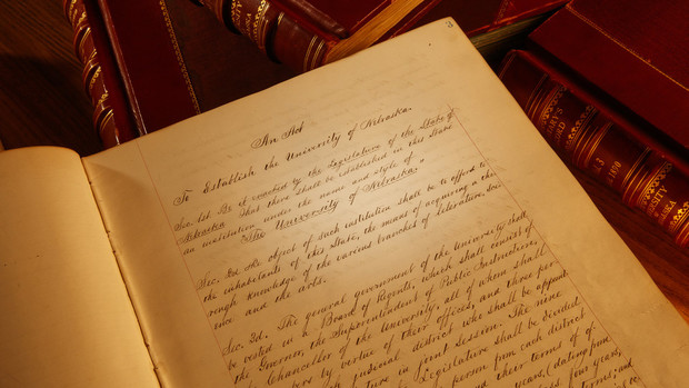 Nebraska's original charter was created nearly 150 years ago on Feb. 15, 1869. The charter and other significant objects from the university's history will be on display Feb. 15 in the Wick Alumni Center.  | Nebraska Today