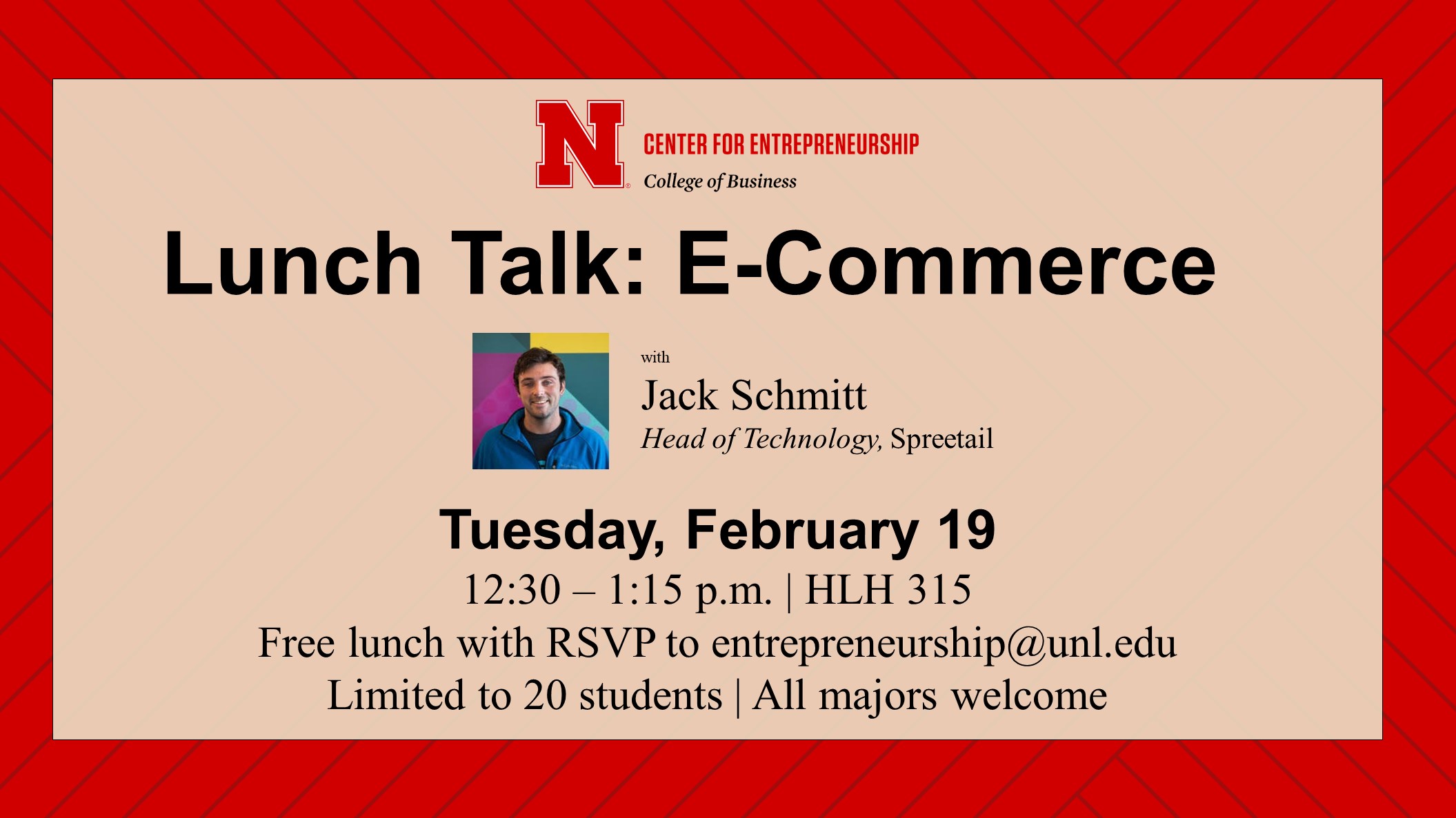 Enjoy a Free Lunch and Talk about E-Commerce, Feb. 19, with Jack Schmitt of Spreetail