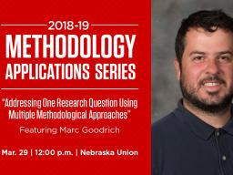 Marc Goodrich, assistant professor of special education and communication disorders, will lead a March 29 Methodology Applications Series presentation.