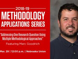 Marc Goodrich, assistant professor of special education and communication disorders, will lead a March 29 Methodology Applications Series presentation.