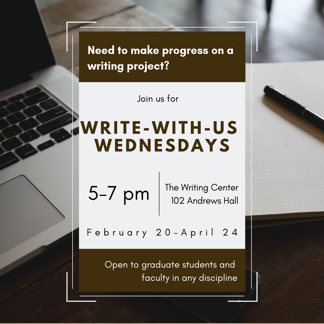 The Writing Center supports all writers, at all levels, at every stage of the writing process. All members of the university community, including graduate students, faculty, and staff, are welcome to visit for one-on-one consulting as well as special even