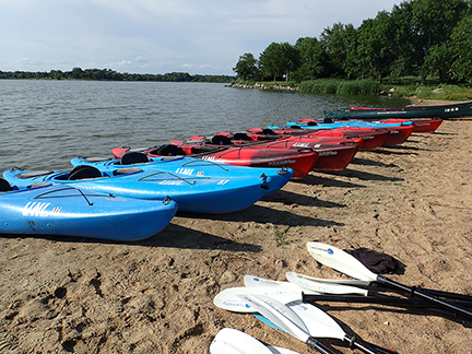 Kayaks are part of inventory at this year's Used Gear Sale.