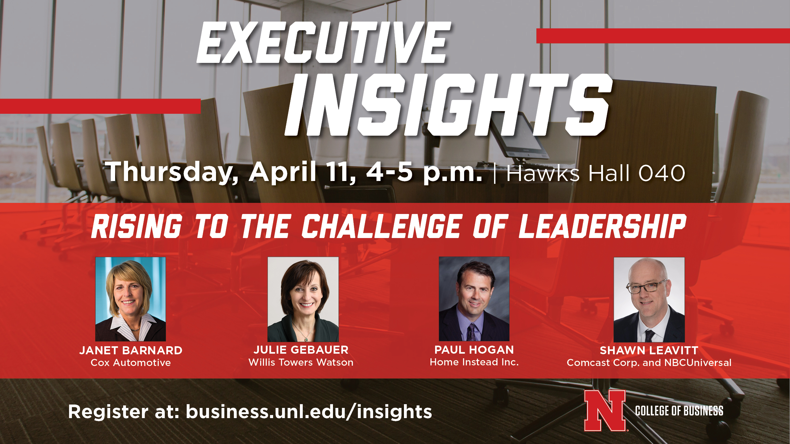 Executive Insights is a chance for students to hear from and connect with prominent Nebraska alumni business leaders.